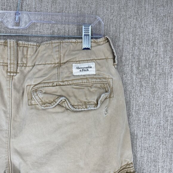 Abercrombie Fitch Shorts 30 Cargo Distressed Heavy Y2K Button Drawstring - Picture 7 of 13